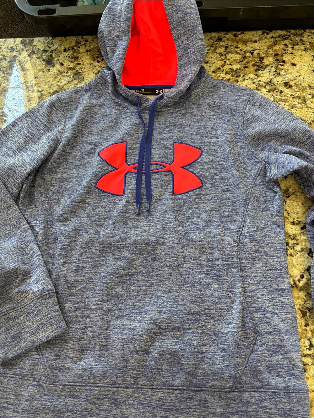 Under Armour purple Heather Hoodie with Red Hood Lining